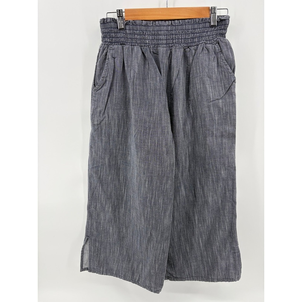 Aerie Pull On Pants, Linen Blend, Smocked Elastic Waistband, Women's Size Medium
